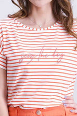 Tee-shirt rayé avec strass