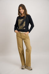 Sweat noir avec impression