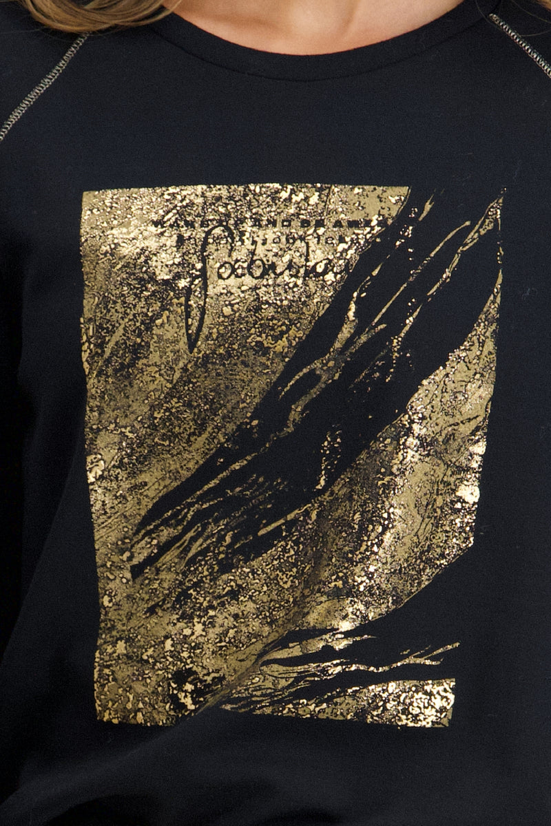 Sweat noir avec impression