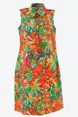 Robe chemisier imprimé tropical