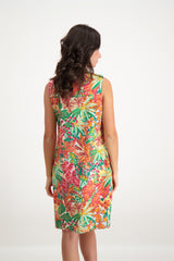 Robe chemisier imprimé tropical