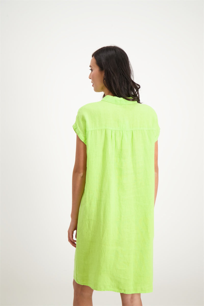 Robe en lin vert vif