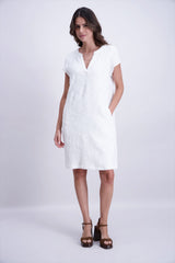Robe unie avec broderie