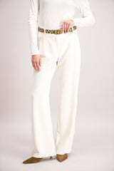 Pantalon en velours blanc cassé