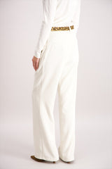 Pantalon en velours blanc cassé