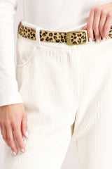 Pantalon en velours blanc cassé