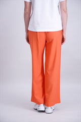 Pantalon droit uni orange