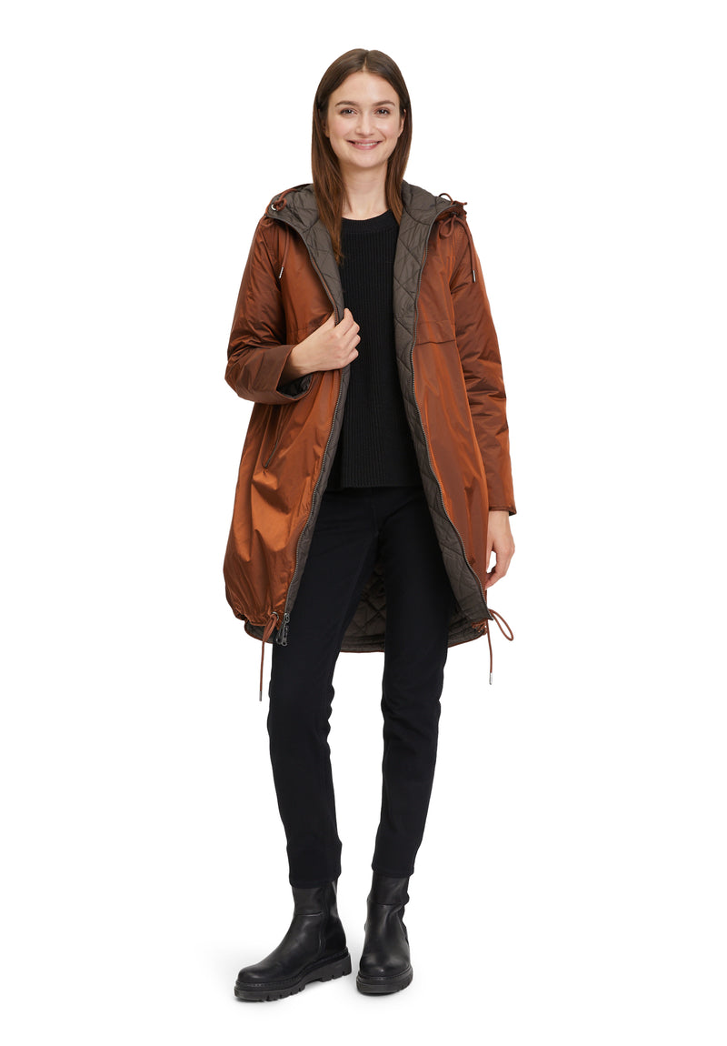 Blouson réversible brun cognac