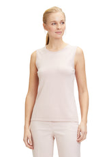 Top maille rose doux