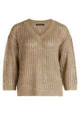 Pull col V maille large