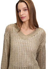 Pull col V maille large
