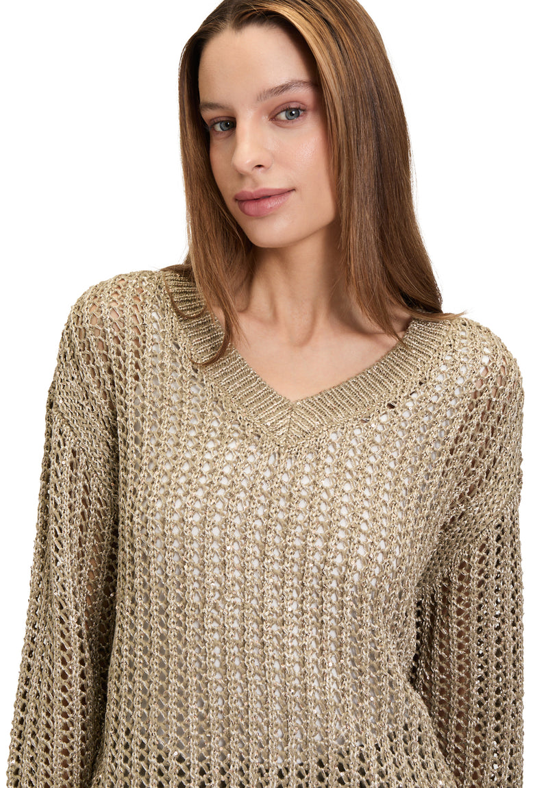 Pull col V maille large