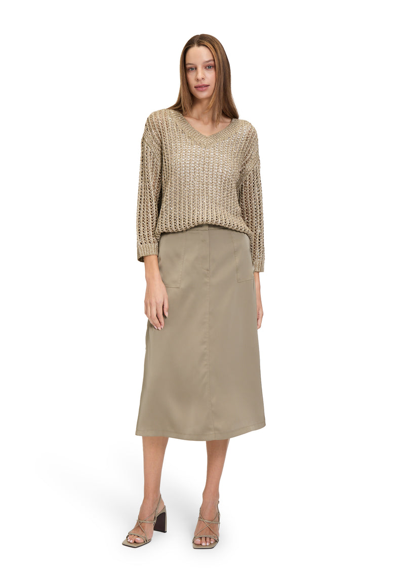 Pull col V maille large