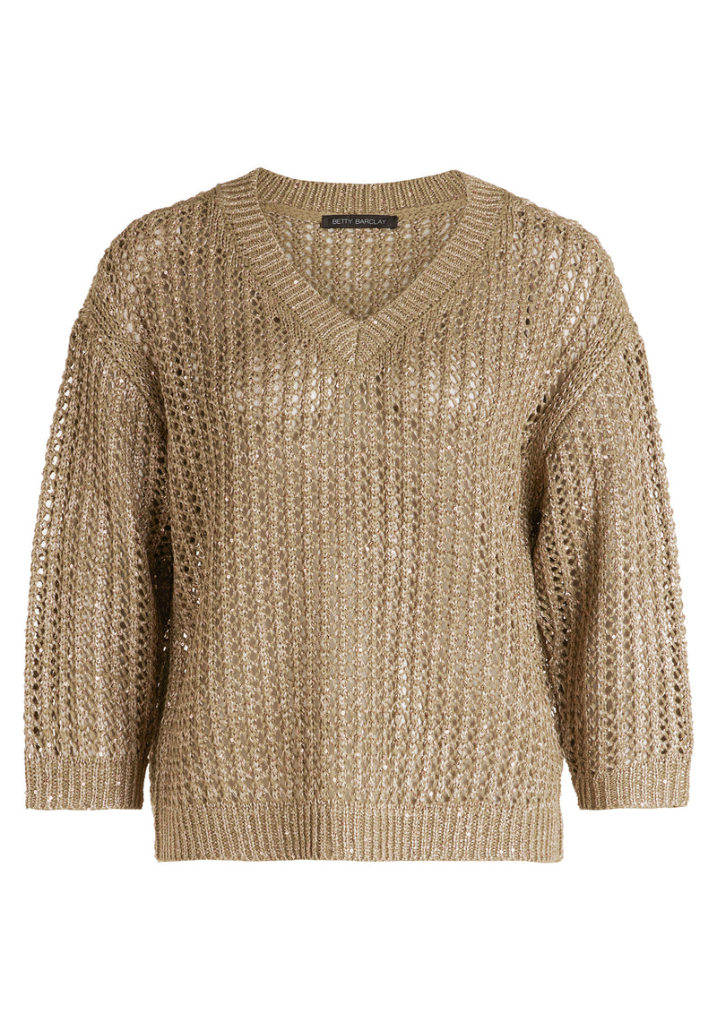 Pull col V maille large