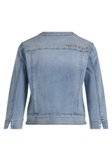 Veste jean délavé avec strass