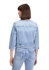 Veste jean délavé avec strass