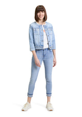 Veste jean délavé avec strass