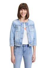 Veste jean délavé avec strass