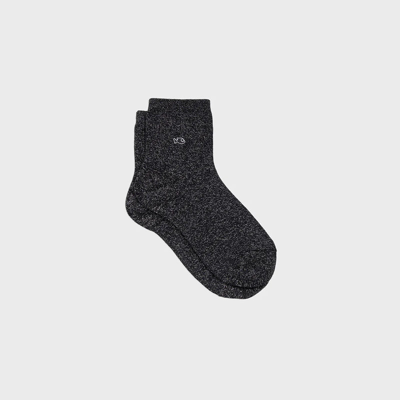 Chaussettes pailletées coton noir