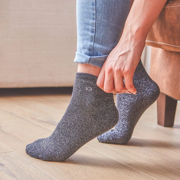 Chaussettes pailletées coton noir