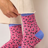 Chaussettes Léopard rose/bleu