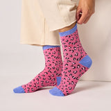Chaussettes Léopard rose/bleu