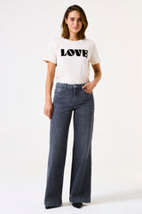 Jean Célia Wide gris délavé L30