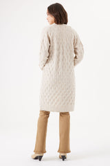 Cardigan mi long beige