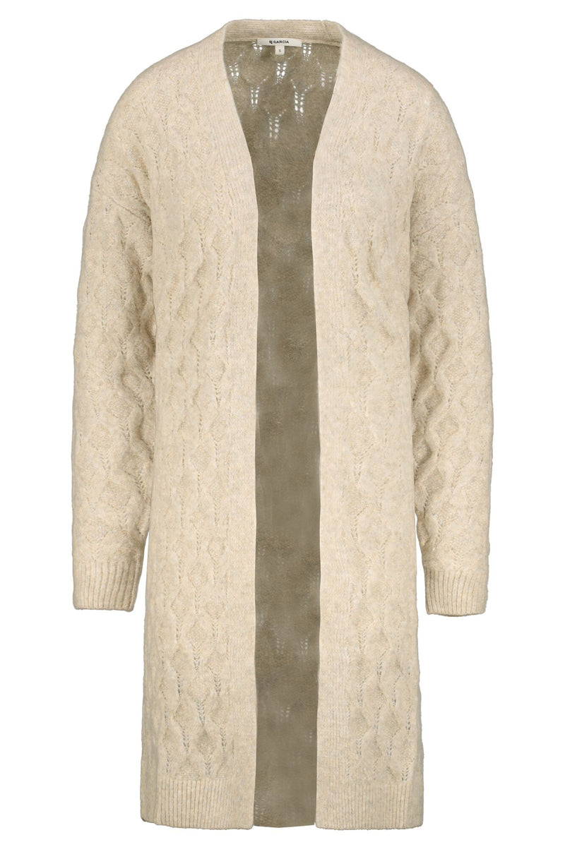 Cardigan mi long beige