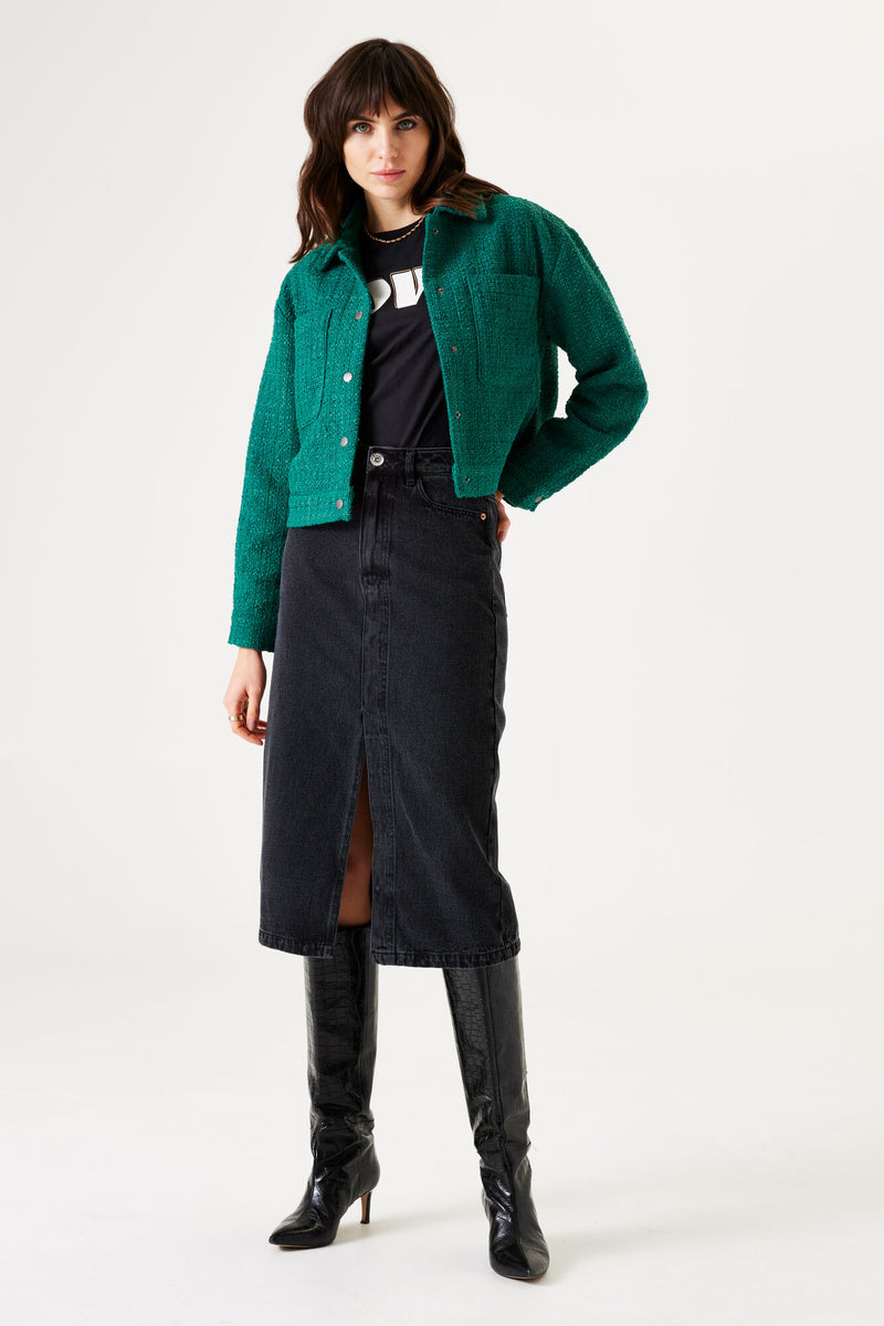 Veste en tweed vert