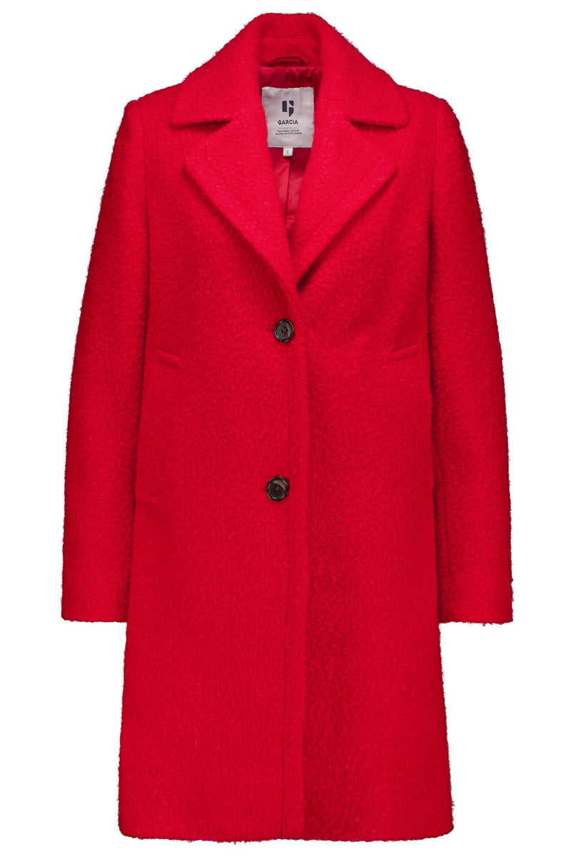 Manteau bouclé rouge