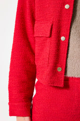 Veste texturée rouge