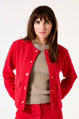 Veste texturée rouge