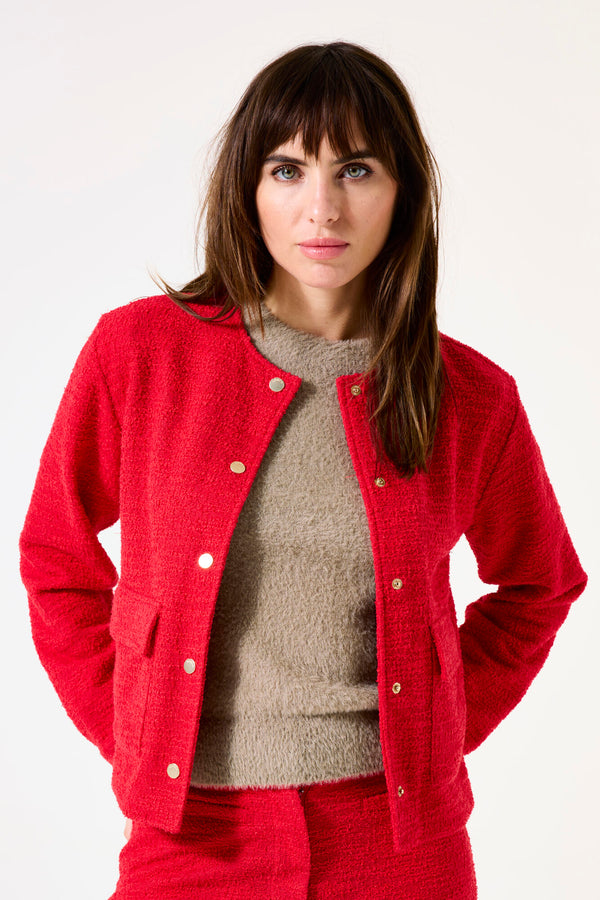 Veste texturée rouge