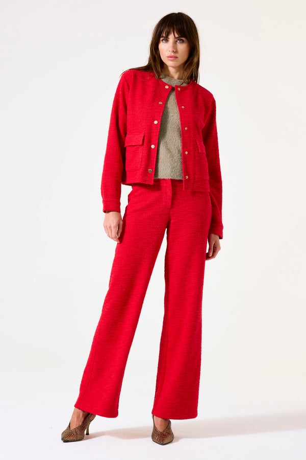 Veste texturée rouge