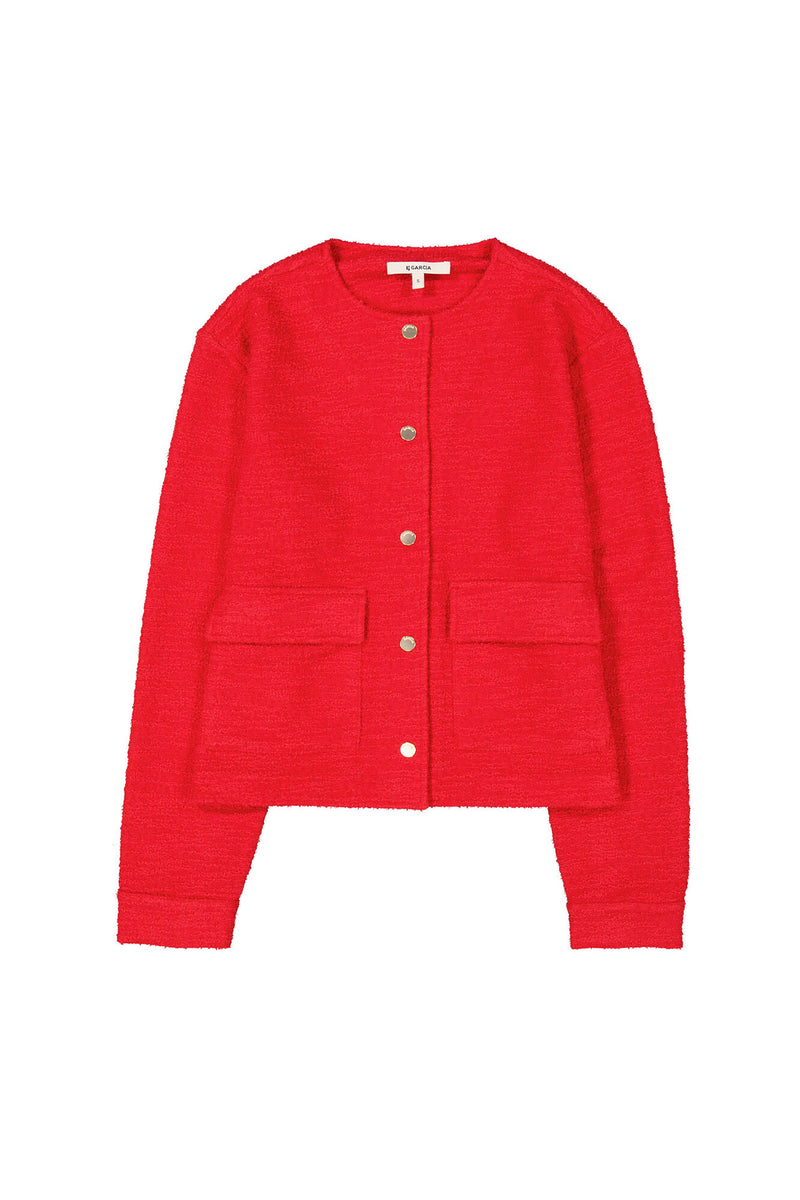 Veste texturée rouge