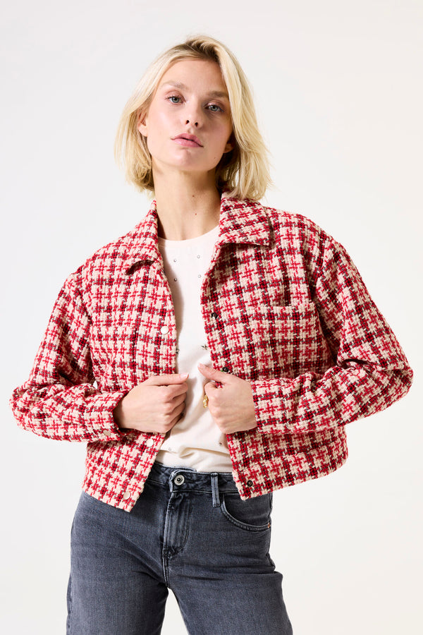 Veste en tweed à carreaux