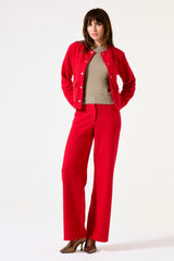 Pantalon texturé rouge