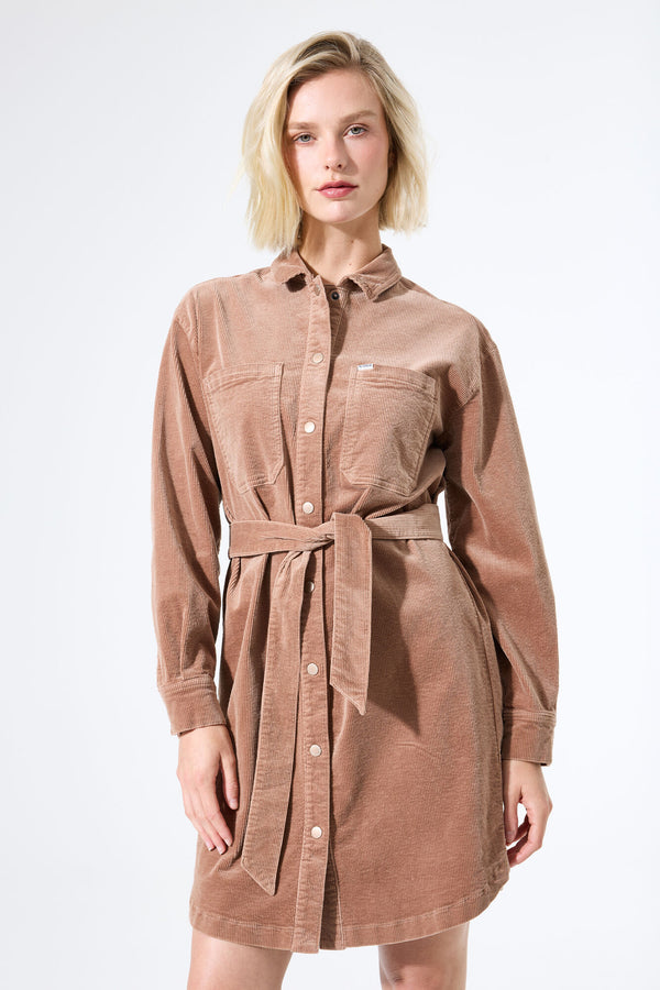 Robe en velours côtelé
