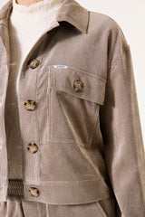 Veste en velours côtelé taupe