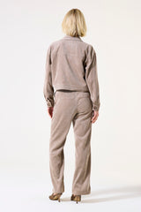 Pantalon en velours côtelé taupe