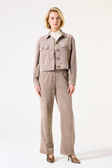 Veste en velours côtelé taupe