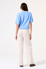 Pantalon velours côtelé blanc cassé