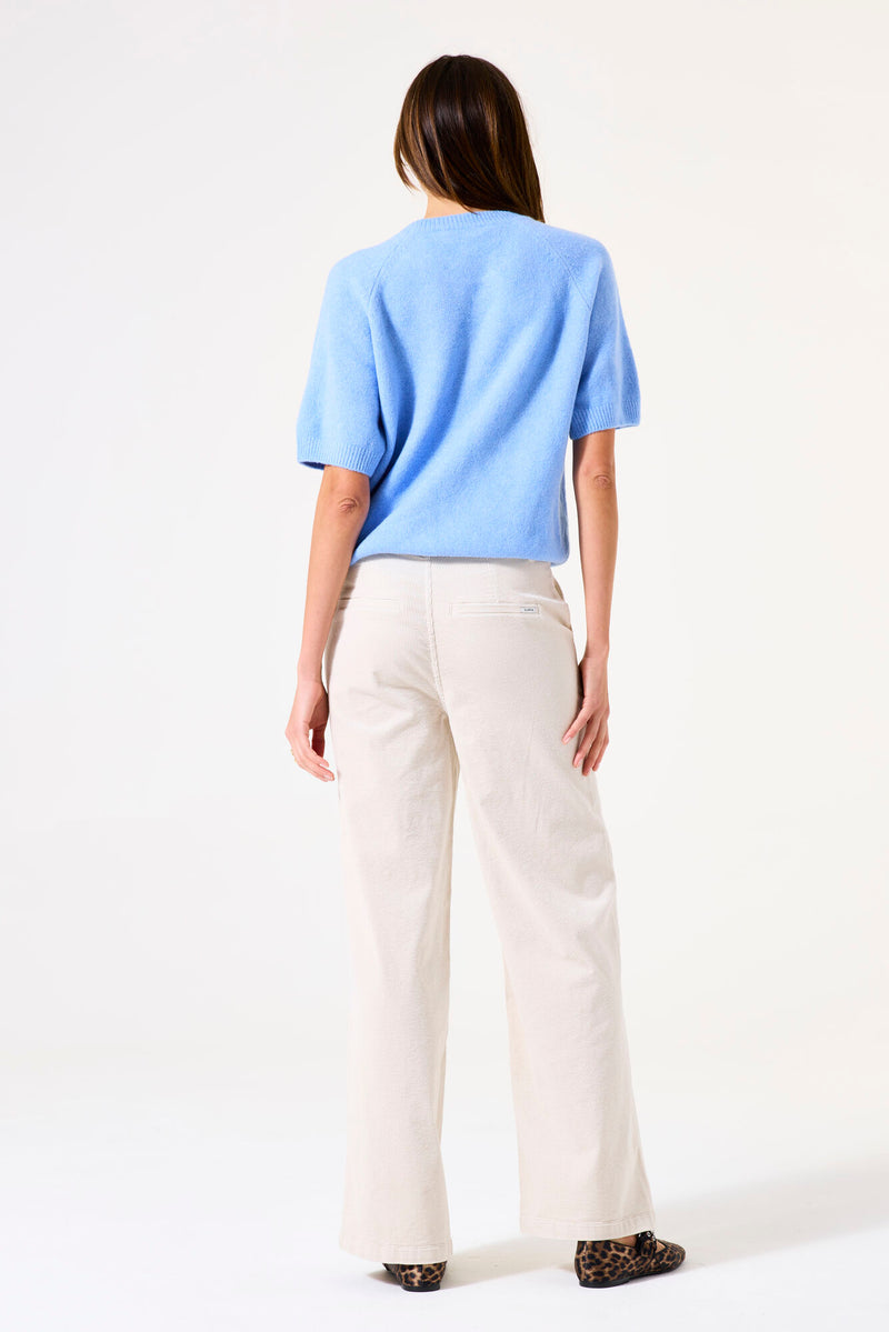 Pantalon velours côtelé blanc cassé