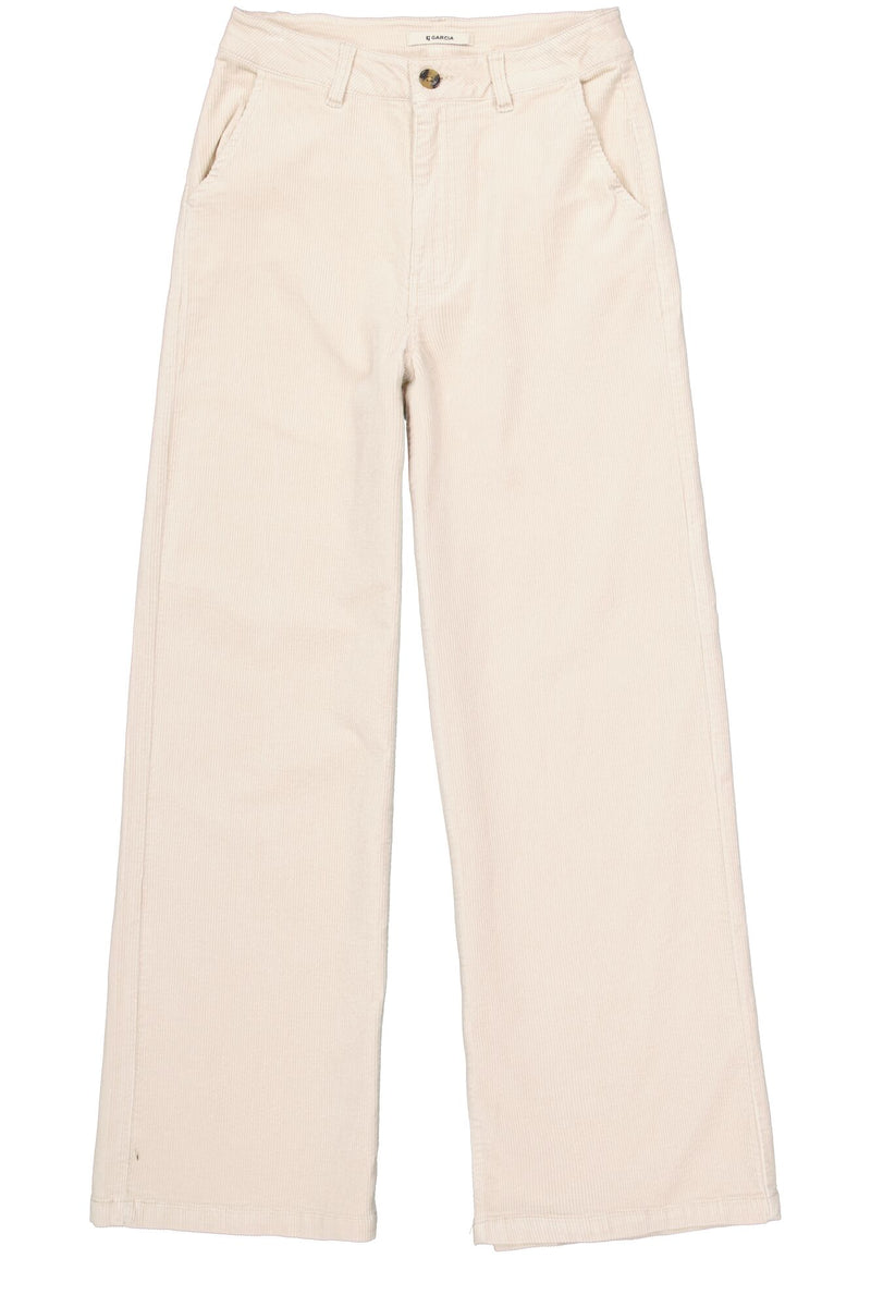 Pantalon velours côtelé blanc cassé