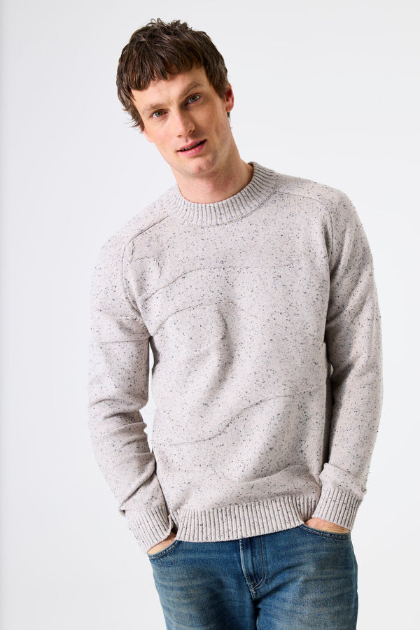 Pull beige moucheté