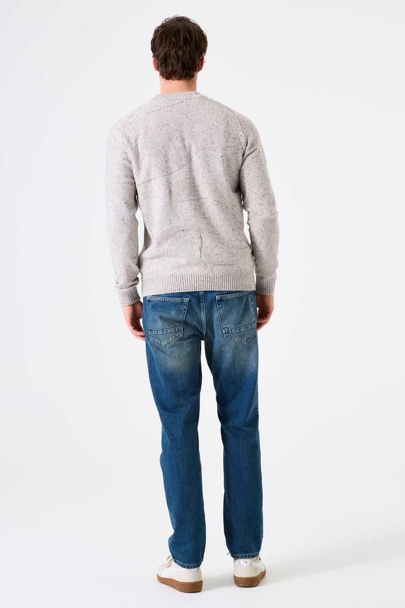 Pull beige moucheté