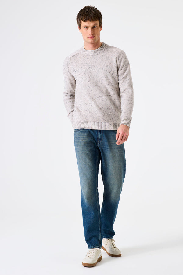 Pull beige moucheté