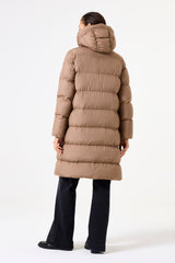 Doudoune longue taupe