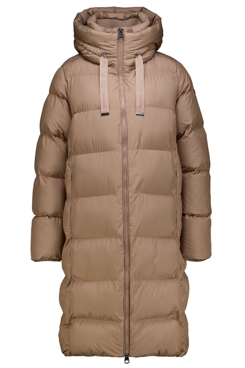 Doudoune longue taupe